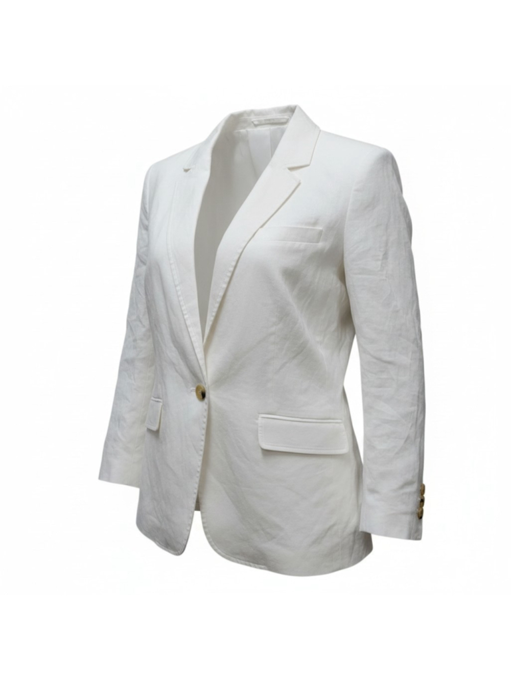 TALBOTS Pure Petite Women's White Linen Center-Vent Jacket Blazer Size 16WP NWOT